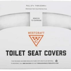 Outlet 🔔 Westcraft Regular Half Fold Toilet Seat Cover in White (Case of 2500) 😉