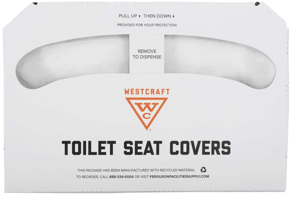 Outlet π Westcraft Regular Half Fold Toilet Seat Cover in White (Case of 2500) π